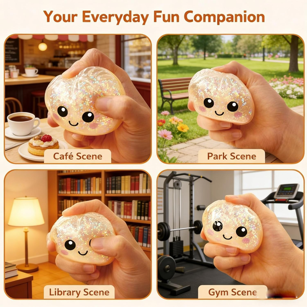 Portable smiling bun stress-relieving toy - Carry it with you and relax anytime, anywhere