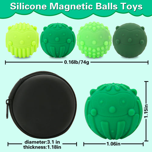 Silicone magnetic pressure-reducing ball set, 8 pieces per set - pressure-relieving toys with elastic texture and multiple colors, suitable for adults and teenagers as stress-relieving toys, sensory set
