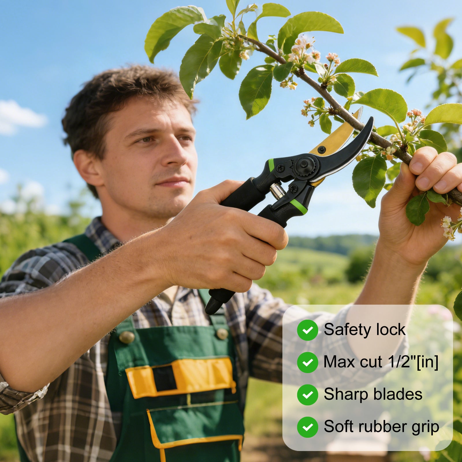 WORGREE Garden Tools Set of 8pcs with Hand Rake Weeder Pruning Shears in Storage Bag